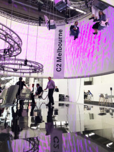 imex attendees in elevated chairs