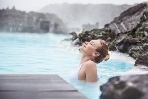 woman in a hot spring